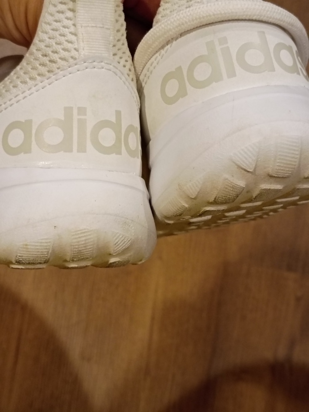 Adidas Kids White Mesh Sneakers Size 1 (EU 32) Lightweight Athletic Shoes - Picture 6 of 7